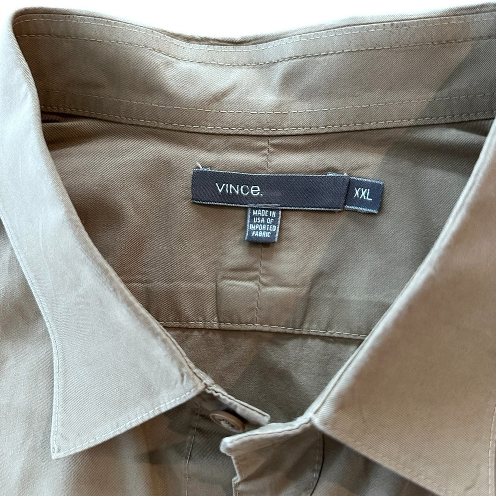Vince Men's Slim Shirt Jacket Stone Khaki (Size XXL) - Picture 2 of 6